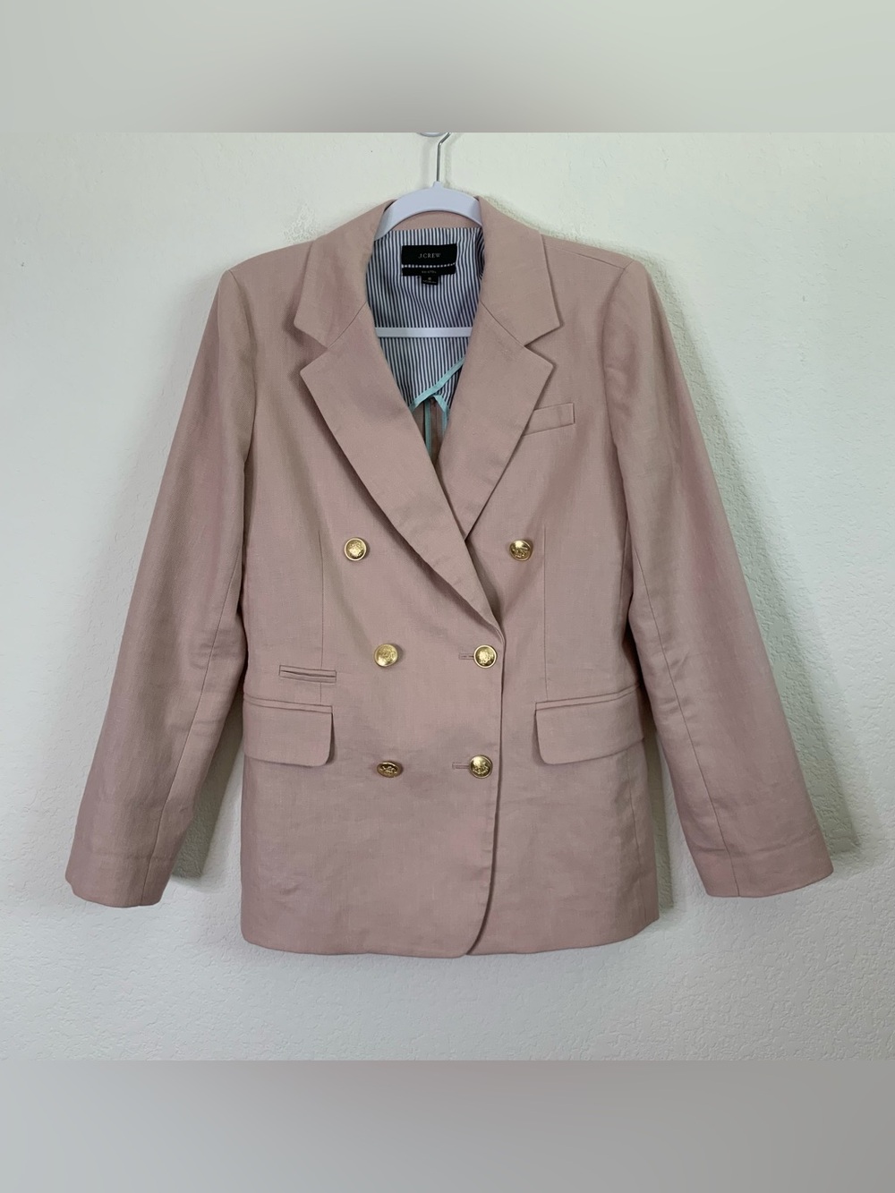 J.crew Womens Bristol pink linen blend blazer 8